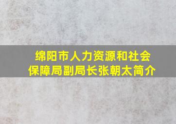 绵阳市人力资源和社会保障局副局长张朝太简介