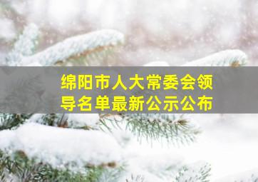 绵阳市人大常委会领导名单最新公示公布