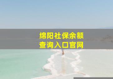 绵阳社保余额查询入口官网