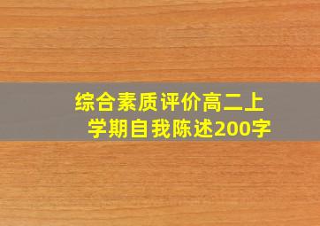 综合素质评价高二上学期自我陈述200字