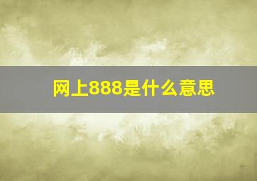 网上888是什么意思