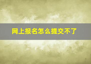 网上报名怎么提交不了