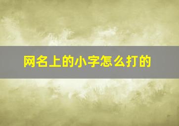 网名上的小字怎么打的