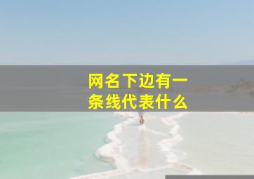 网名下边有一条线代表什么