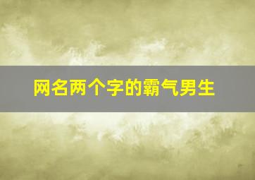 网名两个字的霸气男生