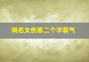 网名女伤感二个字霸气