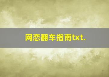 网恋翻车指南txt.