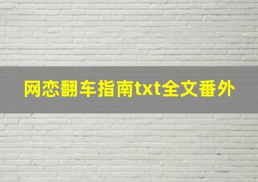 网恋翻车指南txt全文番外