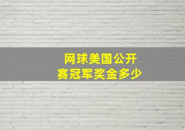 网球美国公开赛冠军奖金多少