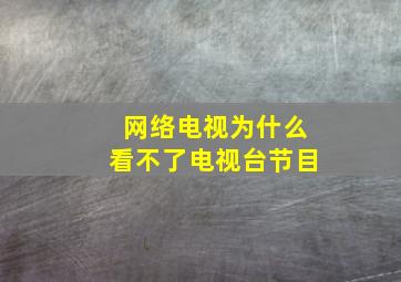 网络电视为什么看不了电视台节目