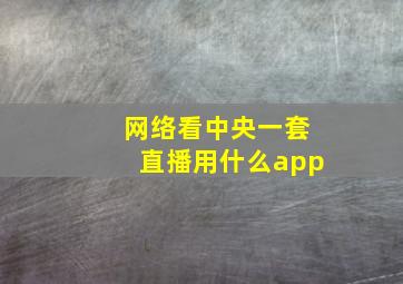 网络看中央一套直播用什么app