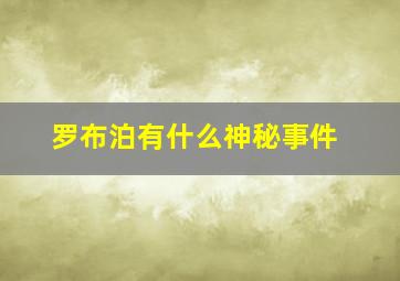 罗布泊有什么神秘事件