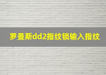 罗曼斯dd2指纹锁输入指纹