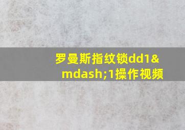 罗曼斯指纹锁dd1—1操作视频