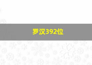 罗汉392位