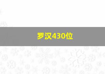 罗汉430位