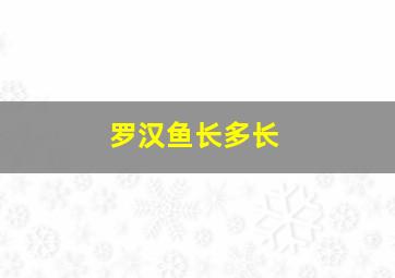 罗汉鱼长多长