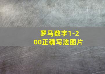 罗马数字1-200正确写法图片