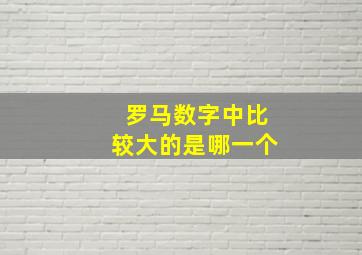 罗马数字中比较大的是哪一个