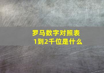 罗马数字对照表1到2千位是什么