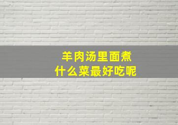 羊肉汤里面煮什么菜最好吃呢