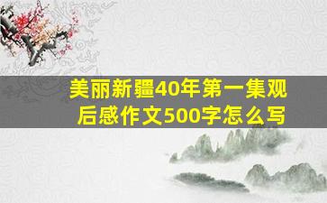 美丽新疆40年第一集观后感作文500字怎么写