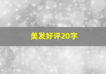 美发好评20字