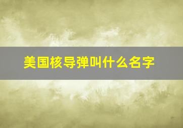 美国核导弹叫什么名字