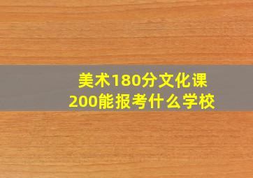 美术180分文化课200能报考什么学校