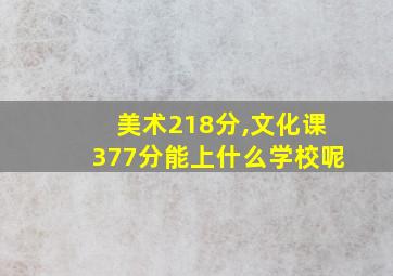 美术218分,文化课377分能上什么学校呢