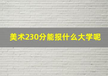 美术230分能报什么大学呢