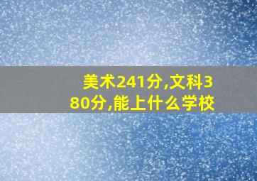 美术241分,文科380分,能上什么学校