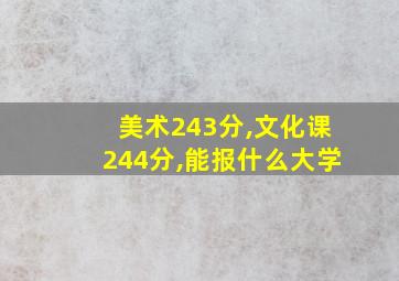 美术243分,文化课244分,能报什么大学