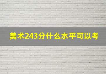 美术243分什么水平可以考