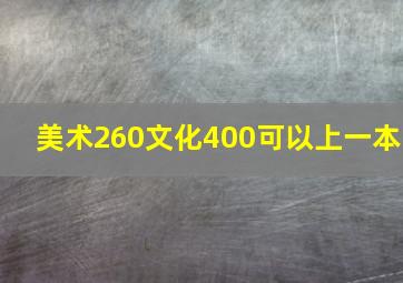 美术260文化400可以上一本