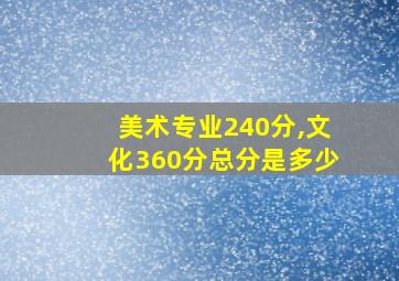 美术专业240分,文化360分总分是多少