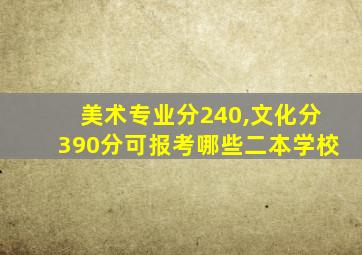 美术专业分240,文化分390分可报考哪些二本学校