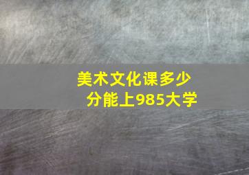 美术文化课多少分能上985大学