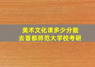 美术文化课多少分能去首都师范大学校考研