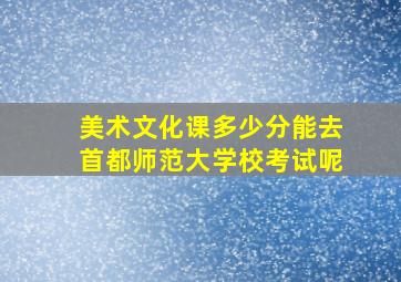 美术文化课多少分能去首都师范大学校考试呢