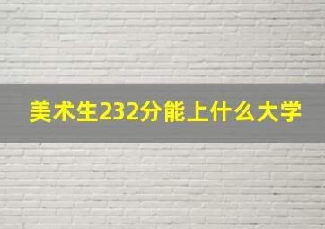 美术生232分能上什么大学