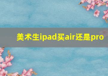 美术生ipad买air还是pro