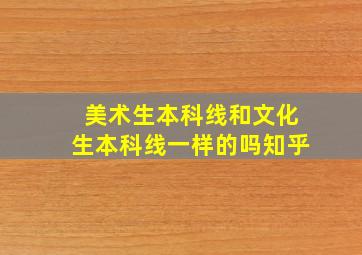 美术生本科线和文化生本科线一样的吗知乎