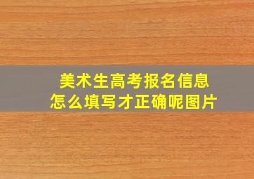 美术生高考报名信息怎么填写才正确呢图片