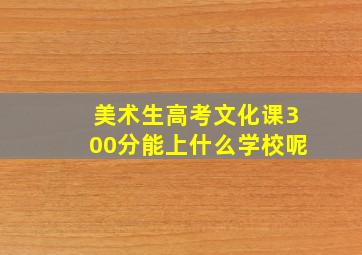 美术生高考文化课300分能上什么学校呢