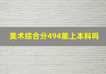 美术综合分494能上本科吗