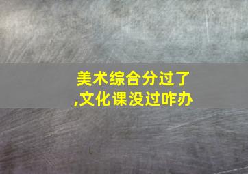 美术综合分过了,文化课没过咋办