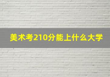 美术考210分能上什么大学