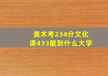 美术考234分文化课433能到什么大学