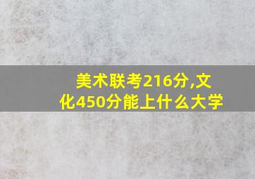 美术联考216分,文化450分能上什么大学